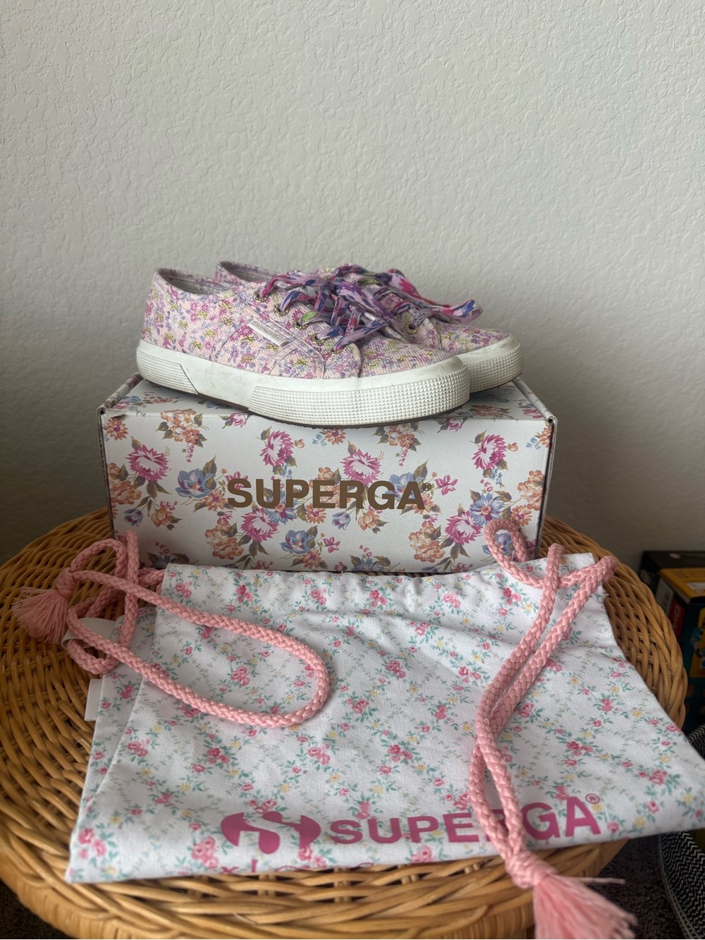 Superga Pink and Lavender Floral Canvas Sneakers Loveshackfancy